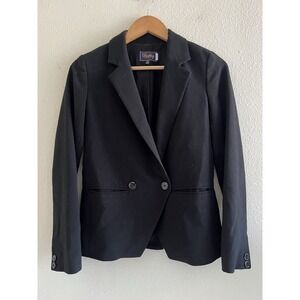 Buckley Tailors Solid Black Blazer Size 0 Preppy Business Casual Neutral Office